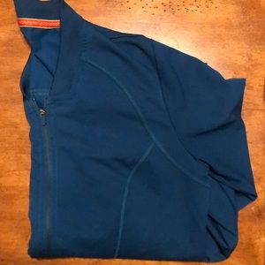 Caribbean blue zip-up scrub jacket